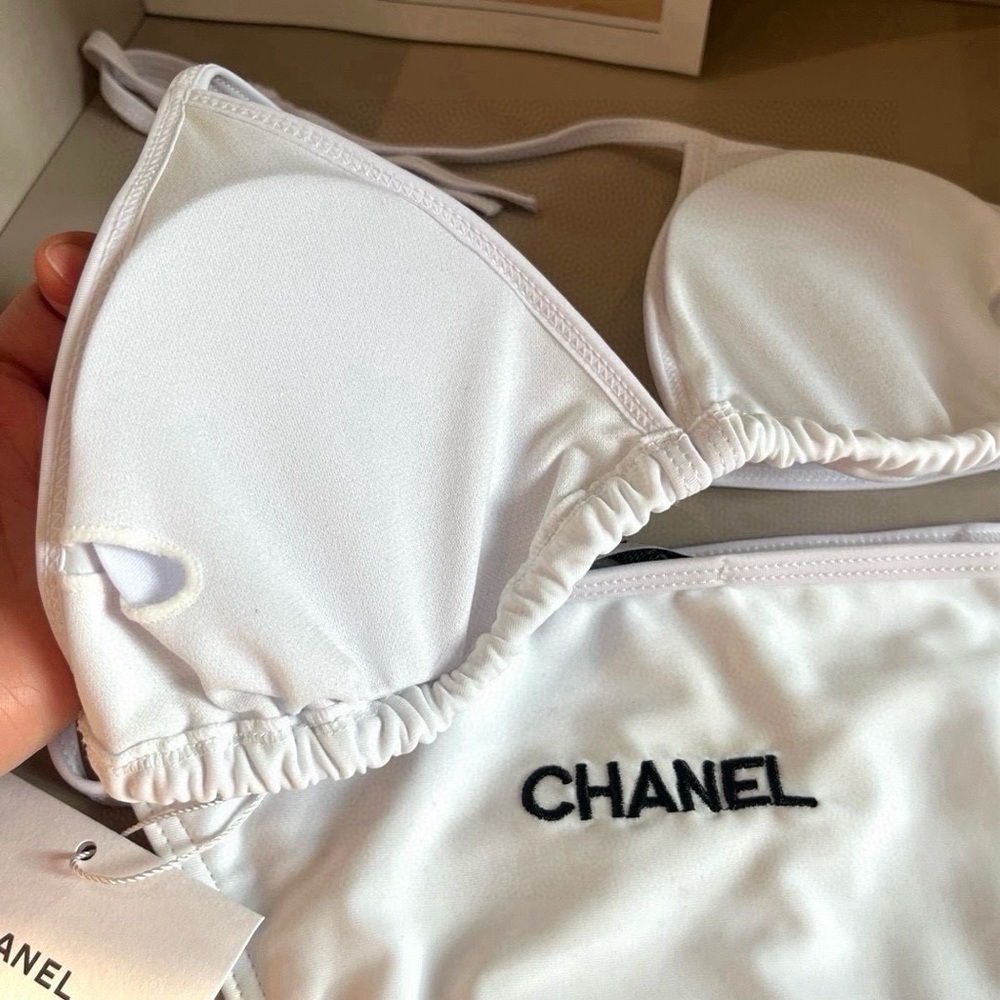 Chanel White Triangle Bikini Set - image 4